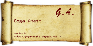 Goga Anett névjegykártya
